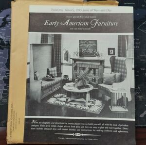 January 1965 Early American Furniture Woodworking Plans Uncut/Unused Booklet